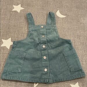 Zara Teal Corduroy Overall Dress 9-12 months